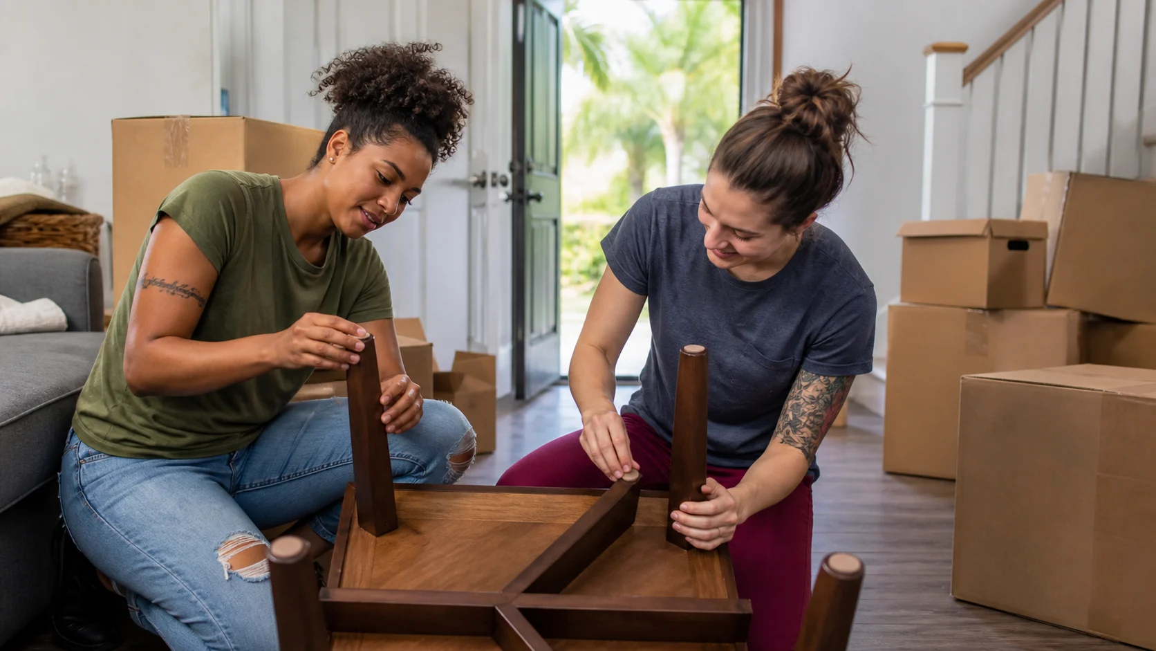A multicultural family creating a simple household contents inventory